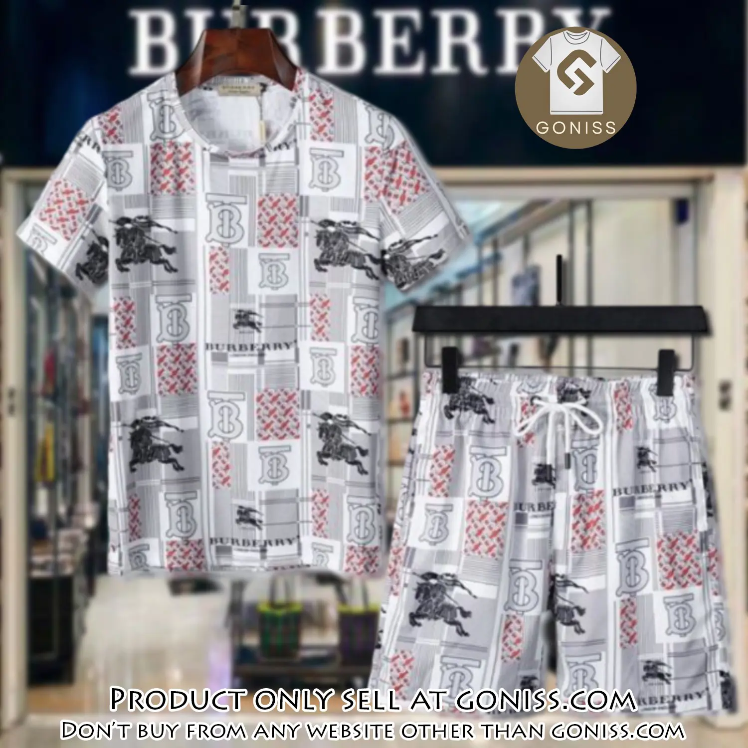 Burberry combo unisex tshirt & short limited luxury outfit cts1031 gn0441756